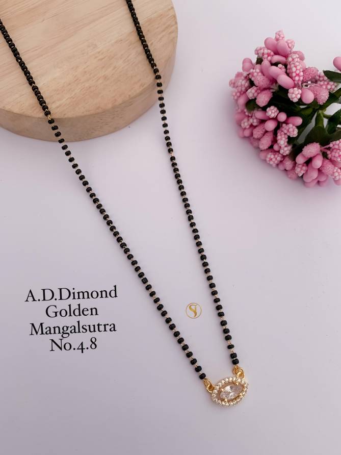 17 Daily Wear AD Diamond Golden Mangalsutra Wholesale Price In Surat
